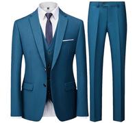 ZYYZDM Men's Wedding Solid Color Business Suit 3 Pieces Set/Male Two Button Blazers Trousers Vest Tcoat