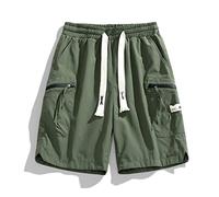 ZYYZDM Men's Work Sports Casual Green Trend Summer Comfortable and Breathable Shorts