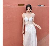 ZYYZDM One-Piece Swimsuit Women's New Korean Little Fragrant Style One-Piece Bikini Long Two-Piece Swimwear