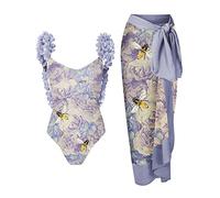 ZYYZDM Petal Trim Backless One Piece Swimsuit Women String Bathing Suits Summer Swiming Suit Summer Beach