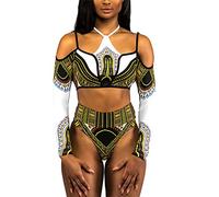 ZYYZDM Print High Waist Bikini Women Swimsuit Long Sleeve Swimwear Female Off Shoulder Two Pieces Bikini Set Bathing Suit Swim