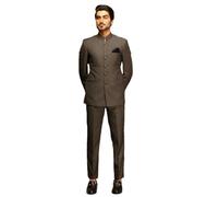 ZYYZDM Single Breasted Stand Lapel Men Suits Male Outfits Full Set Formal 2 Piece Jacket Pants