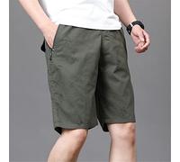 ZYYZDM Summer Casual Green Work Wear Men's Capris Beach Pants Youth Cotton Shorts