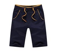 ZYYZDM Summer Cotton Mid Straight Thin Men's Beach Casual Solid Soft Male Shorts
