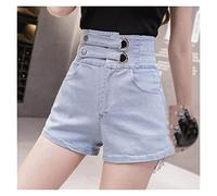 ZYYZDM Summer High Waist Denim Shorts Versatile Slim High Waist Stretch Black Pants Ladies Jeans