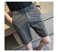 ZYYZDM Summer Knee Length Shorts for Men Clothing Business Formal Wear Slim Fit Elastic Waist Thin Short Homme