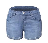 ZYYZDM Summer Ladies Denim Shorts Skinny Street Jeans Clásicos Blue Shorts Jeans Pocket Womens
