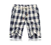 ZYYZDM Summer Mens Casual Shorts Cotton Plaid Beach Shorts Men Short Male Sport Clothing