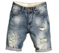 ZYYZDM Summer Men's Jogger raspado Pantalones Cortos de Mezclilla Pop Pop Streetwear Jeans Masculinos Jeans Delgados