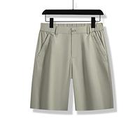 ZYYZDM Summer Men's Shorts Cotton Casual Slim Fit British Business Pants Formal Capris