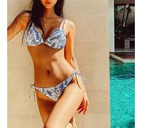 ZYYZDM Three-Point Bikini Size Chest Gathers ins to Show Thin Split Hot Spring Vacation Swimwear