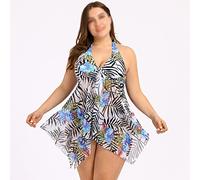 ZYYZDM Women Leaf Print Tankini Set Two Piece Swimsuit Plus Size Swimwear Swimwear Summer Beachwear