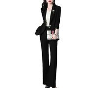 ZYYZDM Women's Blazer and Office 2 Pant Set Formal Business Trousers Suits Two Pieces Sets Pants for