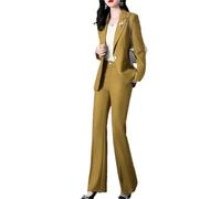 ZYYZDM Women's Blazer and Office 2 Pant Set Formal Business Trousers Suits Two Pieces Sets Pants for
