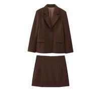 ZYYZDM Women's Spring Short Skirt Hem Commuter Suit Jacket High Waist Skirt