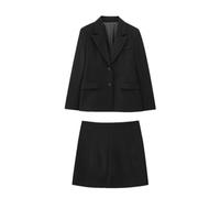 ZYYZDM Women's Spring Short Skirt Hem Commuter Suit Jacket High Waist Skirt