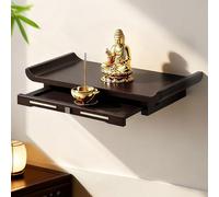 ZYZSY Gabinete de Altar Budista de Madera, Mesa De Altar Personal con Panel De Almacenamiento Extraíble, Soporte bajo pequeño, decoración del hogar, santuarios(Black,38cm/15in)