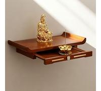 ZYZSY Gabinete de Altar Budista de Madera, Mesa De Altar Personal con Panel De Almacenamiento Extraíble, Soporte bajo pequeño, decoración del hogar, santuarios(Brown,58cm/22.8in)