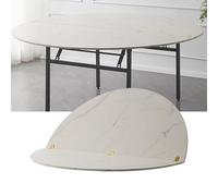 ZYZSY Genérico Tablero de Mesa Plegable Redondo Grande, Extensor Tablero Plegable 2 Pliegues, Ideal For Banquetes Y Fiestas, Fácil de Guardar for Más Invitados(White,140cm/55.2in)
