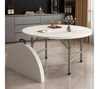 ZYZSY Mesa Abatible, Mesa Redonda Grande con Patas Plegables Auxiliar De Exterior, Design salvaspazio, ideale per cucina, Sala da pranzo, Patio, Uso(White)