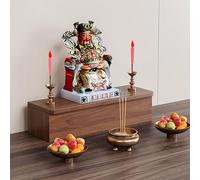 ZYZSY Mesa de Altar con Almacenamiento, Mesa de meditación Tallada a Mano de Madera Maciza, decoración Espiritual Independiente for el hogar, para Estudio(Brown1,60cm/23.6in)