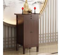 ZYZSY Mesa de Altar de meditación de bambú de Estilo Chino, Mueble de Santuario Budista con Almacenamiento de Doble Puerta, para Meditación, Oraciones, Plantas(Walnut,45 * 100cm/17.7 * 39.5in)