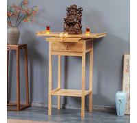 ZYZSY Mesa de Altar de meditación de bambú de Estilo Chino, Mueble de Santuario Budista con Estante de Almacenamiento, decoración del hogar, santuarios(Wood,82 * 108cm/32.3 * 42.5in)