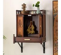 ZYZSY Mesa de Altar Personal, Mesa de meditación con Espacio de Almacenamiento, Hecha a Mano, Santuario Puja, Soporte bajo pequeño, decoración del hogar