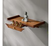 ZYZSY Mesa De Meditación De Altar con Almacenamiento De Cajones Bambú, Mesa de Incienso para prácticas espirituales, para Sala de Estar y Estudio(Brown,60 * 25cm/23.6 * 9.8in)