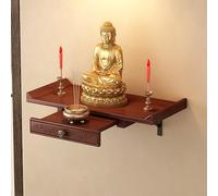 ZYZSY Mesa De Meditación De Altar con Almacenamiento De Cajones Bambú, Mesa de Incienso para prácticas espirituales, Soporte bajo pequeño, Consola de Entrada(50 * 25 * 10cm/19.7 * 10.3 * 3.9in)