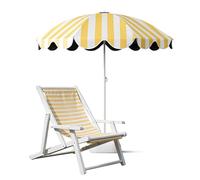 ZYZSY Tumbona de Madera Infantil con sombrilla, Tumbonas con Reposabrazos y Posiciones, sillas Plegables portátiles, Ideal para Parque, jardín y Viajes al Aire Libre(Yellow)