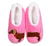 ZYZX Zapatillas cálidas de invierno para mujer, calcetines súper suaves antideslizantes, suela suave acogedora, forro polar borroso, zapatillas de interior, regalos de Dachshund para mujer