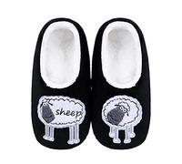 ZYZX Zapatillas de Forro Polar para Mujer con Suela Cálida Suave,Calcetines Antideslizante Invierno para Casa con Bonitos Patrón Oveja