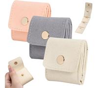 Zyzzephyr Mini Travel Jewelry Roll Bag With Buckle, Small Jewelry Bag Mini Travel Pouch, Elegant Foldable Divided Case With Buckle For Earrings, Rings, Necklaces (3Pcs)