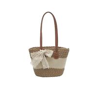 Zyzzephyr Woven Straw Shoulder Bag, Summer Beach Tote Bag, Women'S Daily Versatile Large-Capacity Underarm Tote For Shopping Dating Commuting Traveling Vacationing (Khaki)