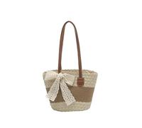 Zyzzephyr Woven Straw Shoulder Bag, Summer Beach Tote Bag, Women'S Daily Versatile Large-Capacity Underarm Tote For Shopping Dating Commuting Traveling Vacationing (Beige)