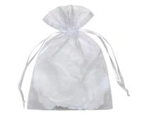 zyzZSRHZYZ 100 Uds. Bolsas de Organza Suministro Boda Navidad bolsita de Gasa de Organza Blanca Bolsas de Regalo con cordón(25x35cm,500pcs)