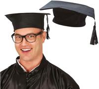 ZZ DISFRAZZES | Birrete Hombre, Sombrero Graduación Adulto, Gorra de tela Estudiante Fiesta fin de curso (48 unidades)