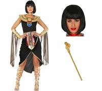 ZZ DISFRAZZES | Disfraz Cleopatra Mujer, Kit de Egipcia Adulto Carnaval - Disfraz Faraona Egicia Mujer Cleopatra con accesorios para Carnaval (Talla M)