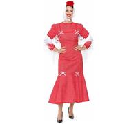 ZZ DISFRAZZES Disfraz de Chulapa para Mujer Rojo Talla L, Vestido y Pañuelo