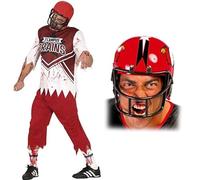 ZZ DISFRAZZES | Disfraz Jugador de Rugby Zombie Hombre, Kit Quarterback Muerto Adulto con Casco - Disfraz Rugby Zombie para Halloween (Talla M)