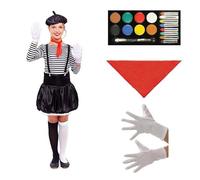 ZZ DISFRAZZES | Disfraz Mimo Niña, Kit de Niña Infantil Carnaval - Conjunto Disfraz Mimo con accesorios para Carnaval (10-12 Años)