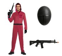 ZZ DISFRAZZES | Disfraz Soldado Hombre, Kit Disfraz Soldado Mono Rojo Adulto Carnaval - Mono Rojo, Traje Guardia con accesorios para Carnaval (XL)