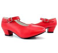 ZZ DISFRAZZES | Zapato Sevillana con tacón Rojo para Niña y Mujer (27)