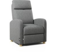 ZZ DON DESCANSO - Sillon Relax Reclinable Tela Verona (63x74x105cm). Sillón Reclinable Compacto con Reposapiés, Apertura Push, 2 Posiciones y Posición Cero, Butaca Reclinable hasta 160º (Gris Marengo)