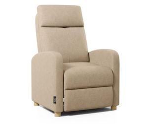 ZZ DON DESCANSO - Sillon Relax Reclinable Tela Verona (63x74x105cm). Sillón Reclinable Compacto con Reposapiés, Apertura Push, 2 Posiciones y Posición Cero, Butaca Reclinable hasta 160º (Arena)