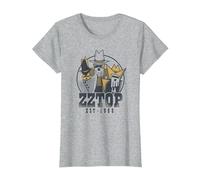 ZZ Top Tres Hombres Tour Camiseta, Mujer, Gris Jaspeado, XS