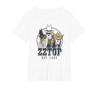 ZZ Top Tres Hombres Tour Camiseta, Mujer Tallas Grandes, Blanco, 3XL Grande