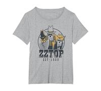 ZZ Top Tres Hombres Tour Camiseta, Mujer Tallas Grandes, Gris Jaspeado, 5XL Grande