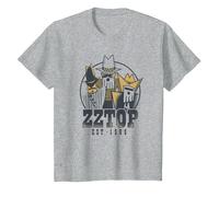 ZZ Top Tres Hombres Tour Camiseta, Niños, Gris Jaspeado, 10 años